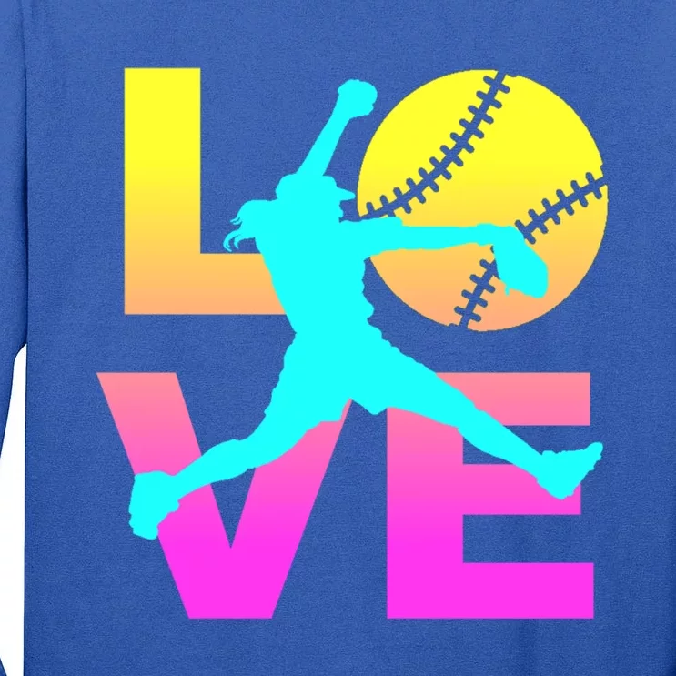 Love Softball N Gift Tall Long Sleeve T-Shirt