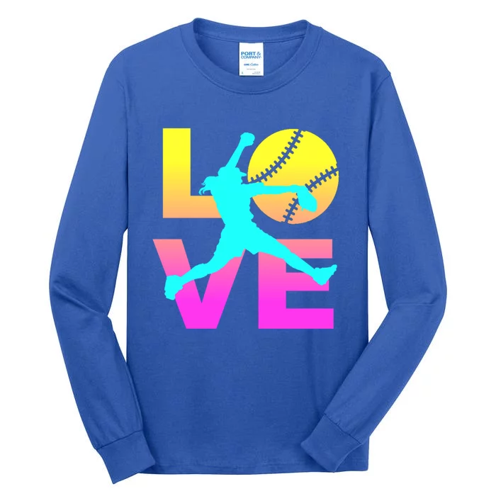 Love Softball N Gift Tall Long Sleeve T-Shirt