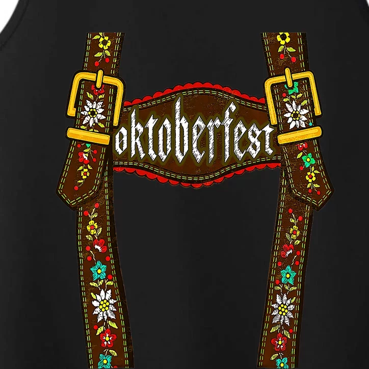 Lederhosen Suspenders Oktoberfest Bavarian Munich Beer Performance Tank