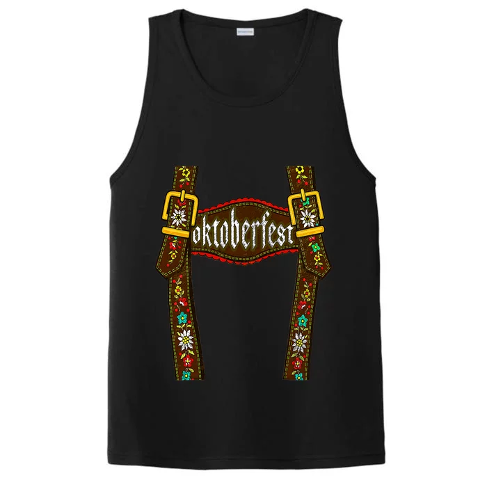 Lederhosen Suspenders Oktoberfest Bavarian Munich Beer Performance Tank