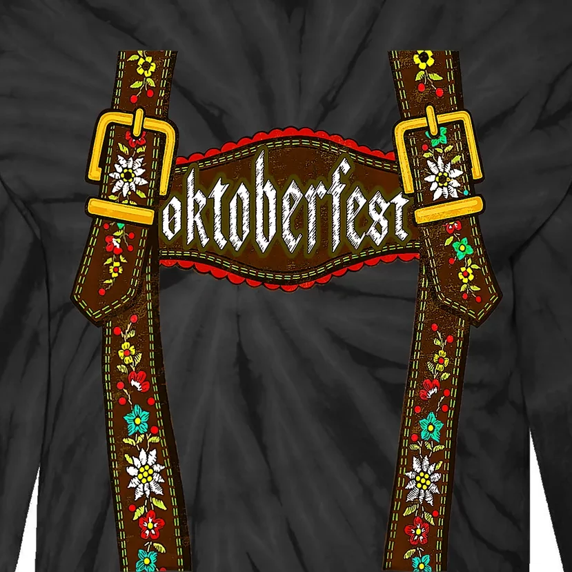 Lederhosen Suspenders Oktoberfest Bavarian Munich Beer Tie-Dye Long Sleeve Shirt