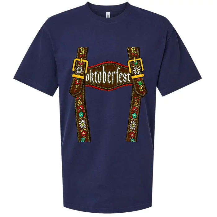 Lederhosen Suspenders Oktoberfest Bavarian Munich Beer Sueded Cloud Jersey T-Shirt