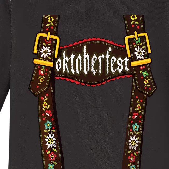 Lederhosen Suspenders Oktoberfest Bavarian Munich Beer Baby Long Sleeve Bodysuit