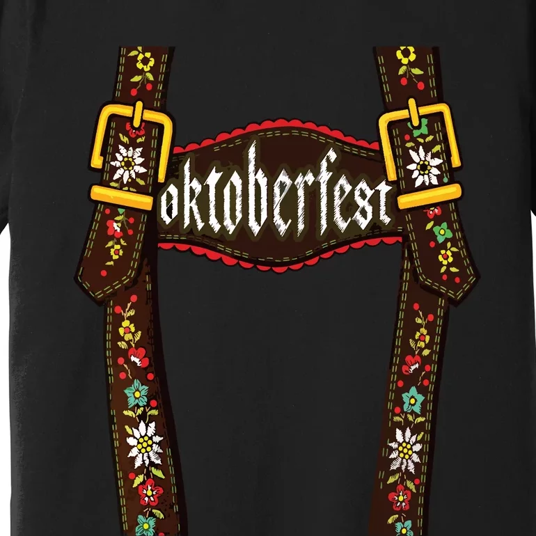 Lederhosen Suspenders Oktoberfest Bavarian Munich Beer Premium T-Shirt