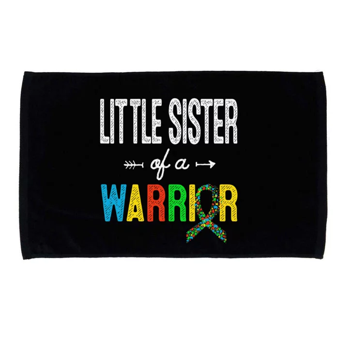 Little Sister Of A Warrior Autism Awareness Support Microfiber Hand Towel