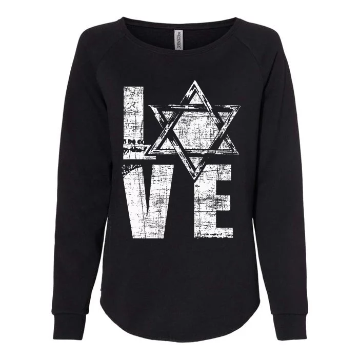 Love  Star Of David Jewish Judaism Israelites Hashana Womens California Wash Sweatshirt