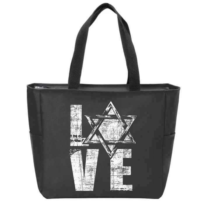 Love  Star Of David Jewish Judaism Israelites Hashana Zip Tote Bag