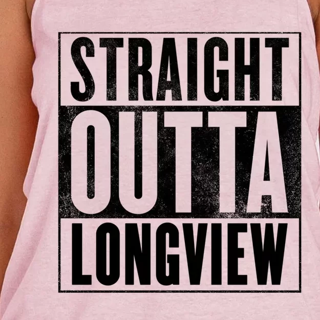 Longview Straight Outta Longview Gift Women's Knotted Racerback Tank