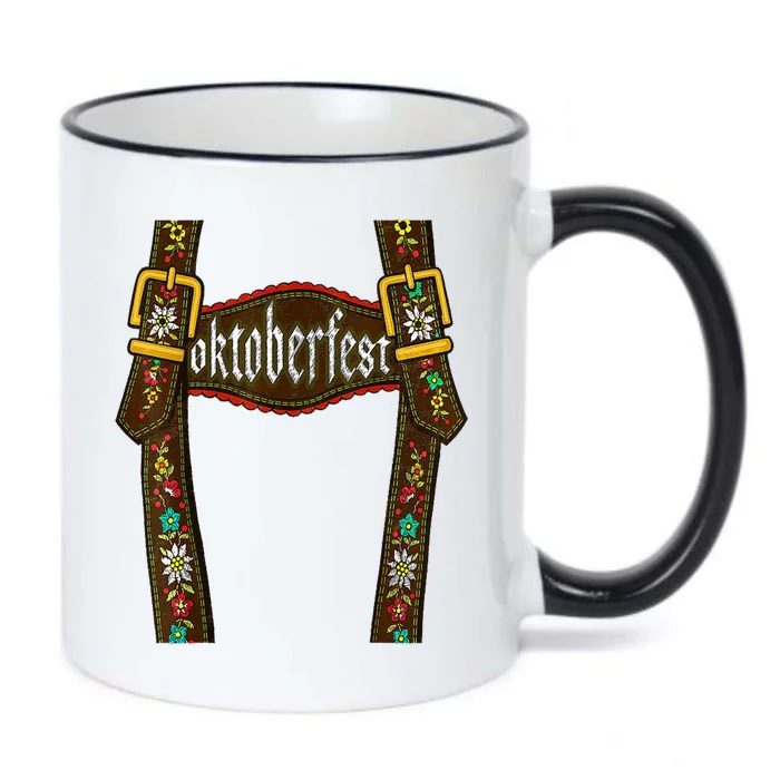 Lederhosen Suspenders Oktoberfest Bavarian Munich Black Color Changing Mug