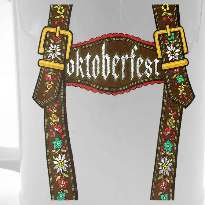 Lederhosen Suspenders Oktoberfest Bavarian Munich Front & Back Beer Stein