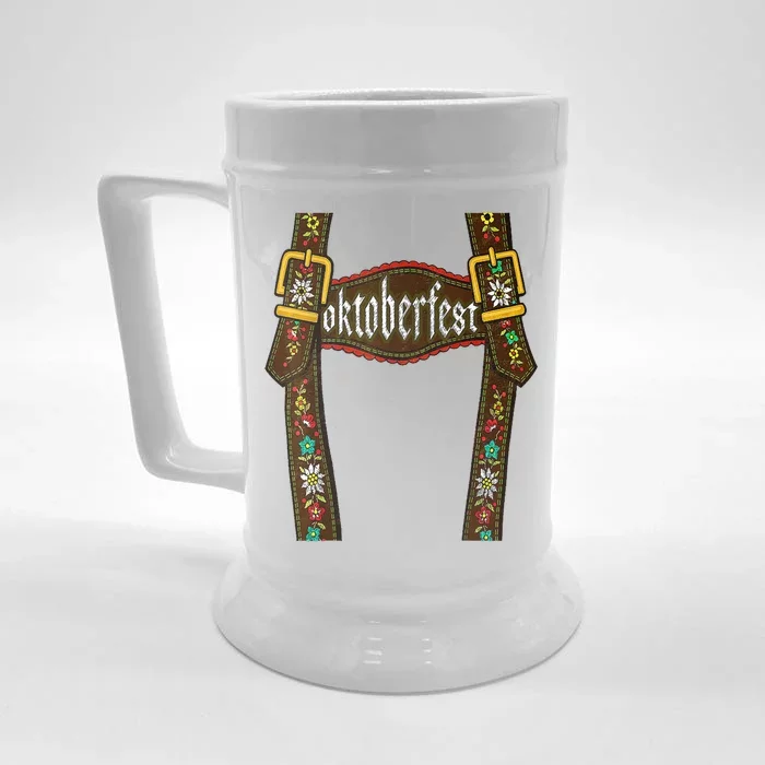 Lederhosen Suspenders Oktoberfest Bavarian Munich Front & Back Beer Stein