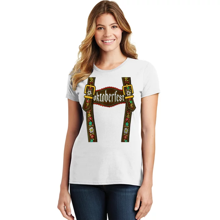 Lederhosen Suspenders Oktoberfest Bavarian Munich Women's T-Shirt