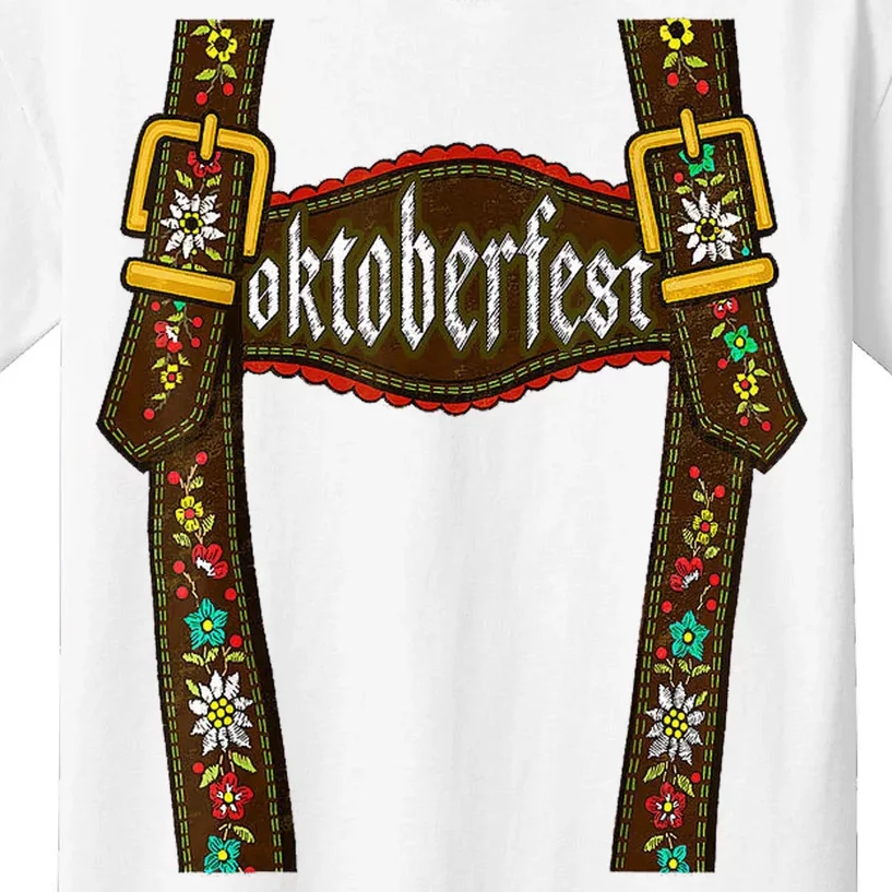 Lederhosen Suspenders Oktoberfest Bavarian Munich Kids T-Shirt