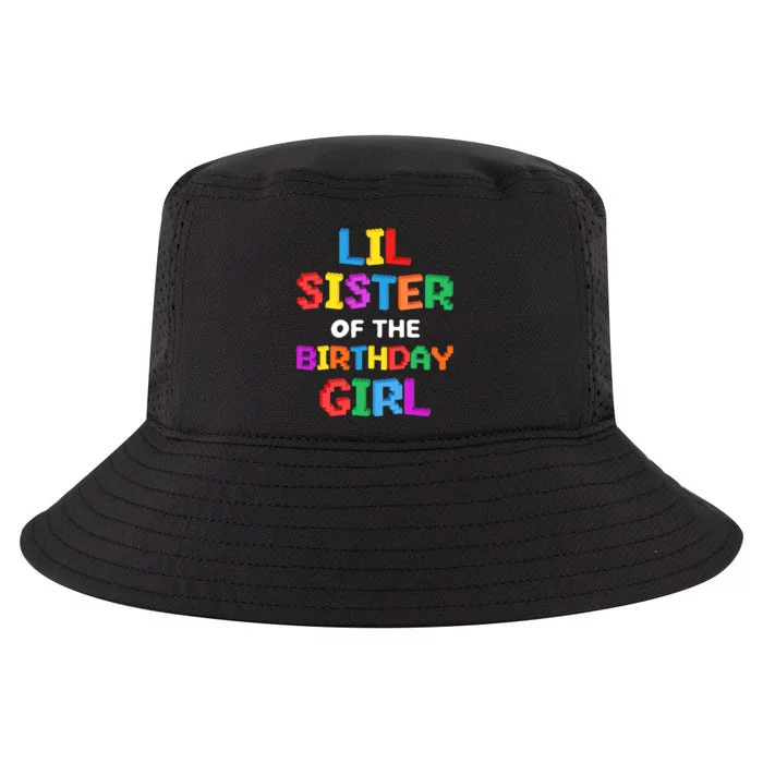 Lil Sister of the Birthday Girl Master Builder Bricks Blocks Cool Comfort Performance Bucket Hat