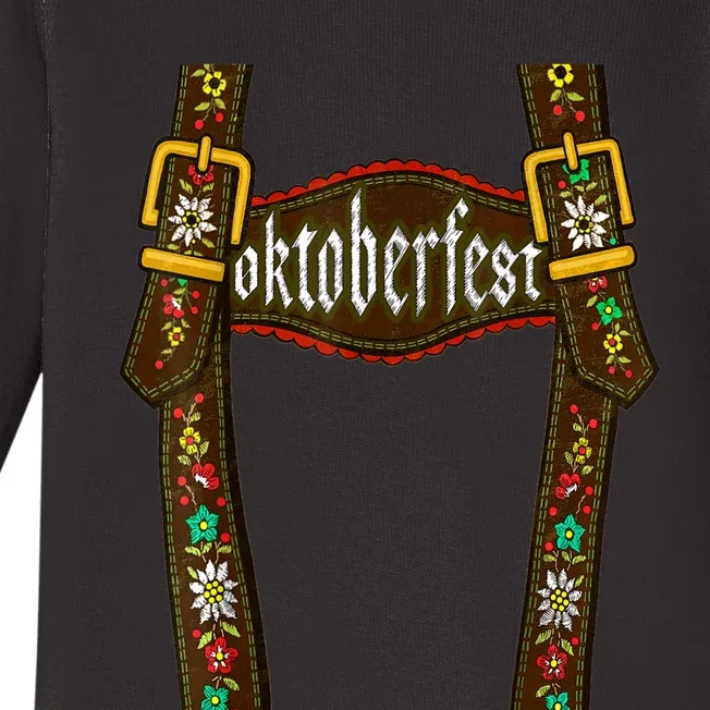 Lederhosen Suspenders Oktoberfest Bavarian Munich Beer Baby Long Sleeve Bodysuit