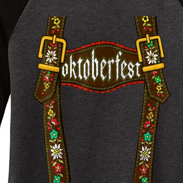 Lederhosen Suspenders Oktoberfest Bavarian Munich Beer Women S Tri Blend 3 4 Sleeve Raglan Shirt