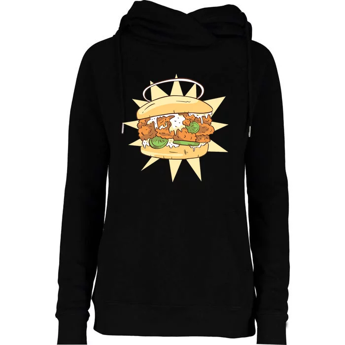 Louisiana Sold Out Chicken Sandwich Womens Funnel Neck Pullover Hood