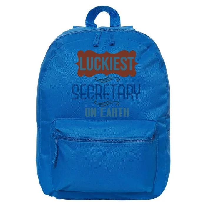 Luckiest Secretary On Earth Profession Career Worker Working Cute Gift 16 in Basic Backpack