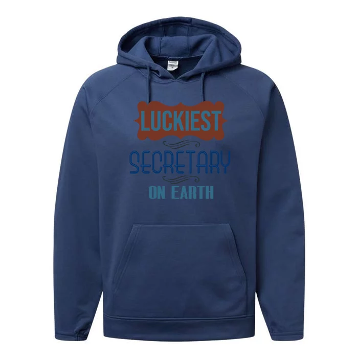 Luckiest Secretary On Earth Profession Career Worker Working Cute Gift Performance Fleece Hoodie