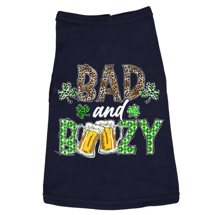 Leopard St Patrick's Day Bad And Boozy Beer Irish Doggie Tank