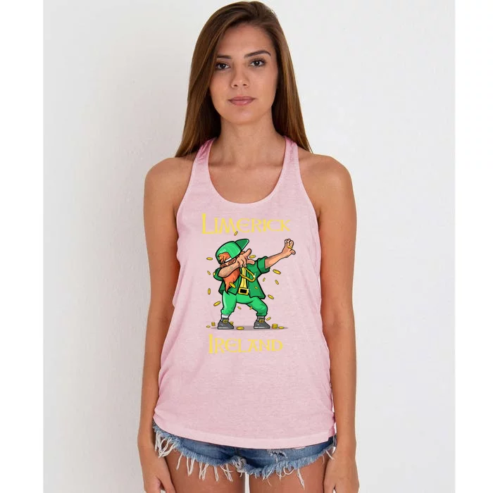 Limerick St Patricks Day Leprechaun Costume Gift Women's Knotted Racerback Tank