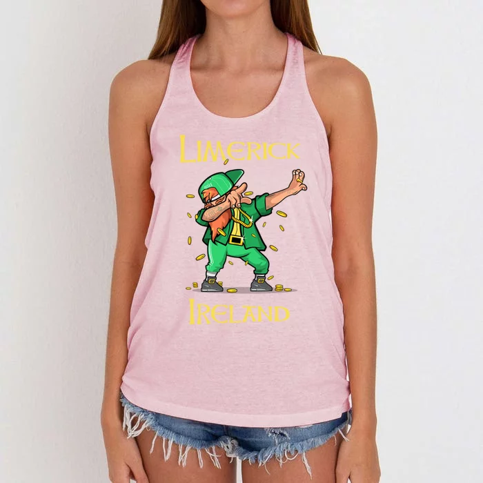 Limerick St Patricks Day Leprechaun Costume Gift Women's Knotted Racerback Tank