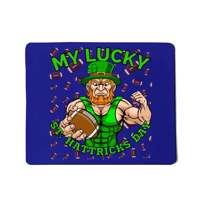 Leprechaun St Patricks Day My Lucky Football St Hattricks Gift Mousepad