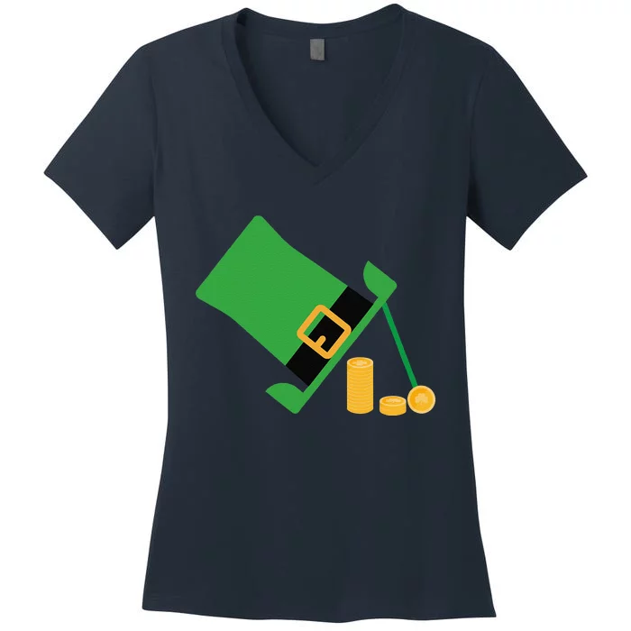 Leprechaunrap St Patricks Day Funny Irish March 17 Women's V-Neck T-Shirt