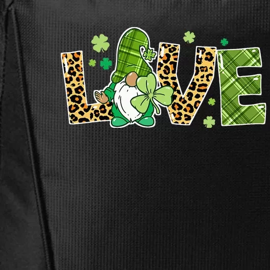 Love St Patricks Day Gnomes Shamrock City Backpack