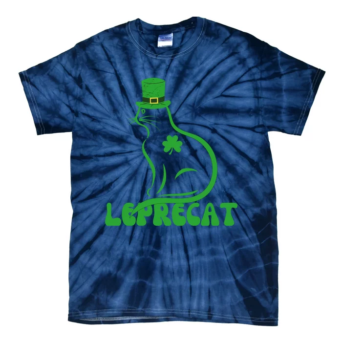 Leprecat St. Patrick’s Day Irish Shamrock Tie-Dye T-Shirt