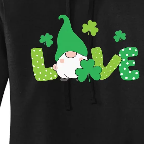 LOVE St Patricks Day Gnomes Shamrock Green Proud Irish Women's Pullover Hoodie