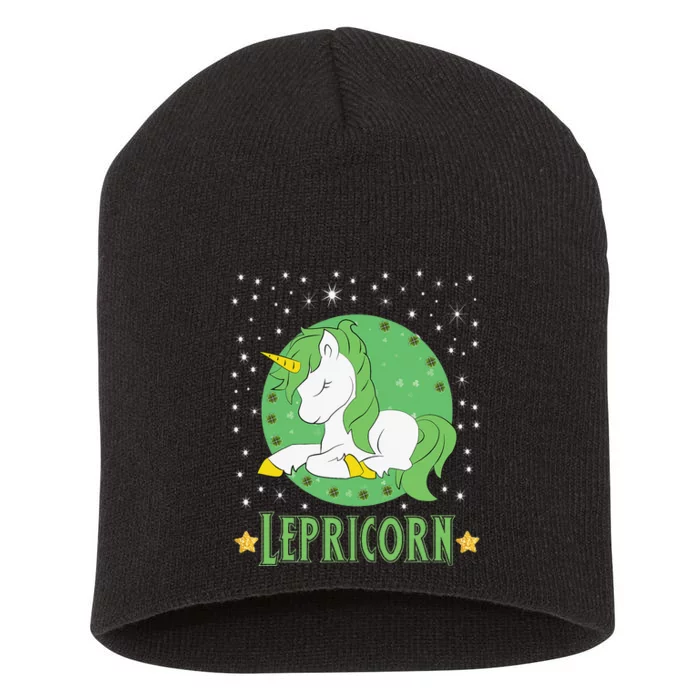 Lepricorn St Patricks Day Unicorn Irish funny Short Acrylic Beanie