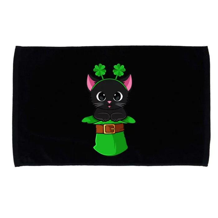 Lepurrchaun St. Patrick's Day Cat Leprechaun Shamrock Microfiber Hand Towel