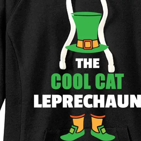 Leprechaun St Patricks Day Cool Cat Gift Women's Fleece Hoodie