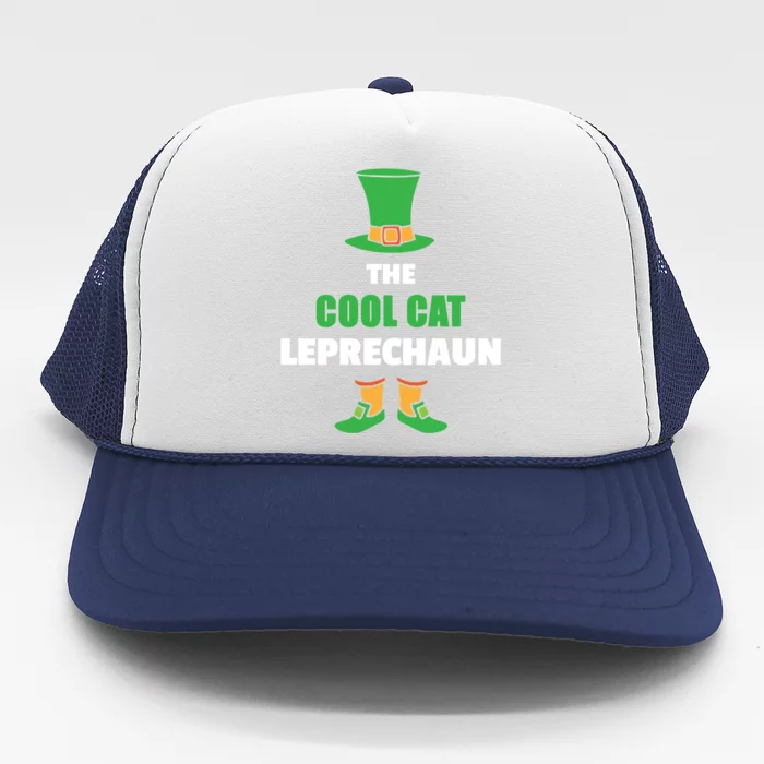 Leprechaun St Patricks Day Cool Cat Gift Trucker Hat