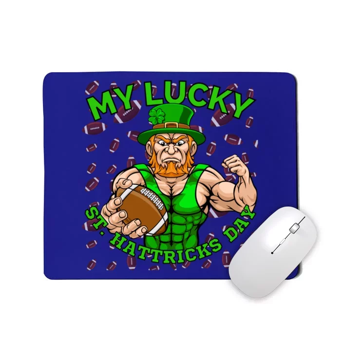 Leprechaun St Patricks Day My Lucky Football St Hattricks Gift Mousepad