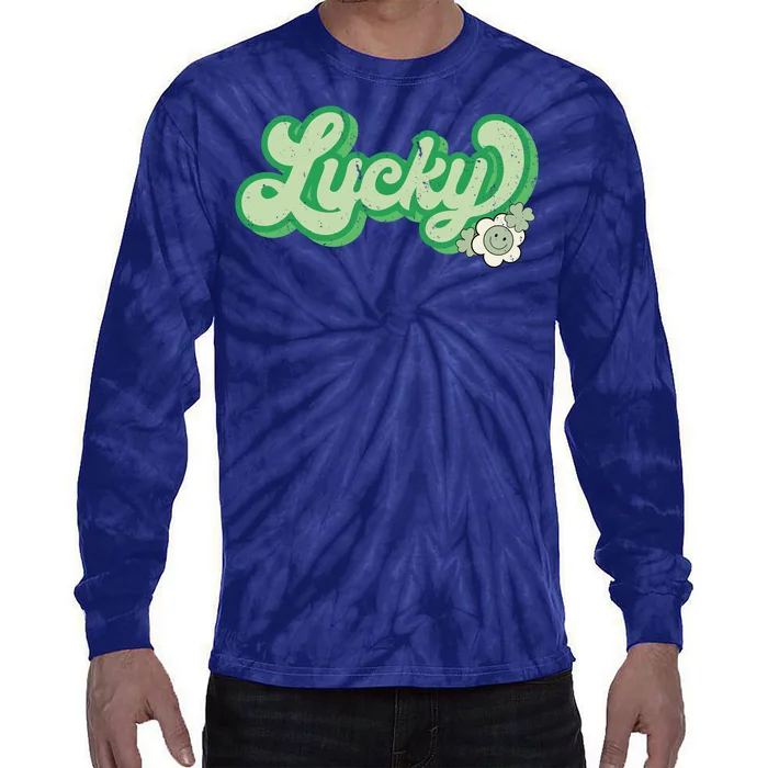 Lucky St PatrickS Day Retro Vintage Tie-Dye Long Sleeve Shirt