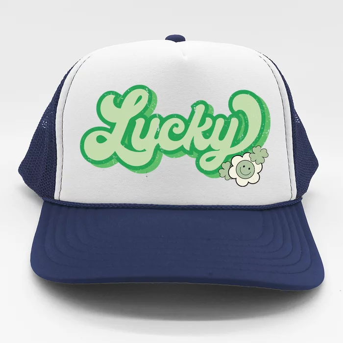 Lucky St PatrickS Day Retro Vintage Trucker Hat