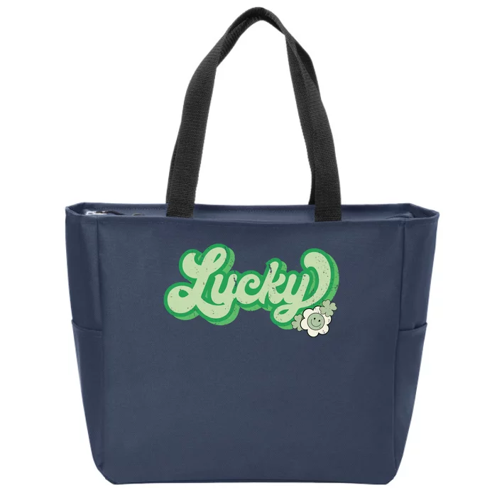 Lucky St PatrickS Day Retro Vintage Zip Tote Bag