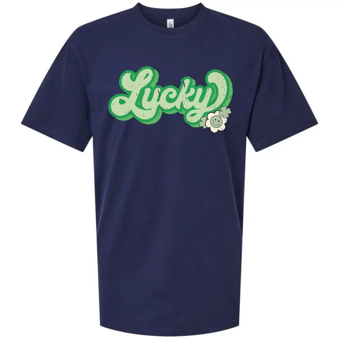 Lucky St PatrickS Day Retro Vintage Sueded Cloud Jersey T-Shirt