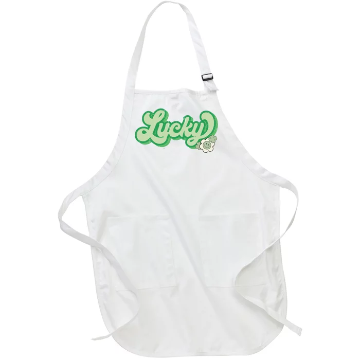 Lucky St PatrickS Day Retro Vintage Full-Length Apron With Pocket