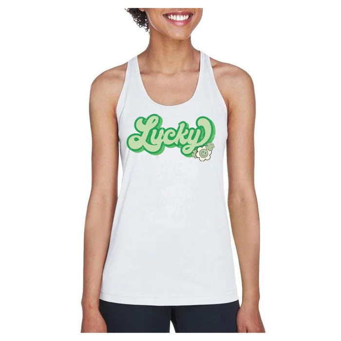 Lucky St PatrickS Day Retro Vintage Women's Racerback Tank