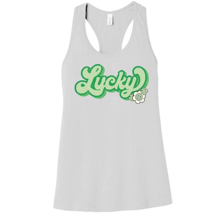 Lucky St PatrickS Day Retro Vintage Women's Racerback Tank