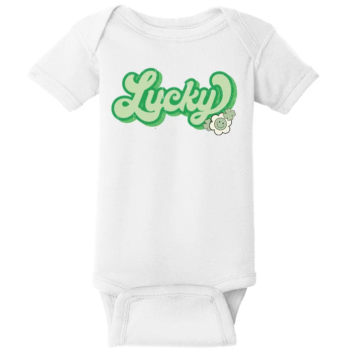 Lucky St PatrickS Day Retro Vintage Baby Bodysuit