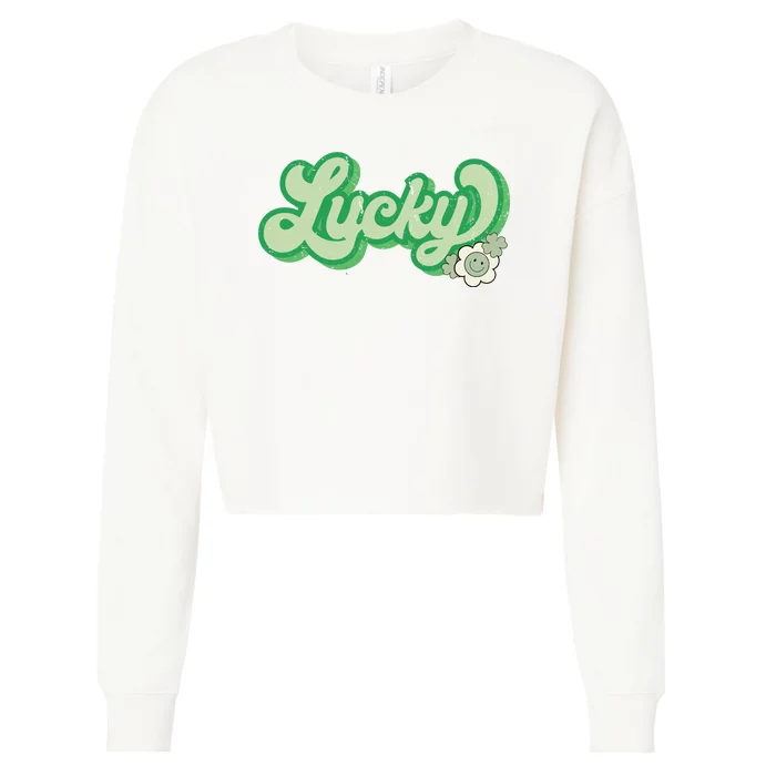 Lucky St PatrickS Day Retro Vintage Cropped Pullover Crew