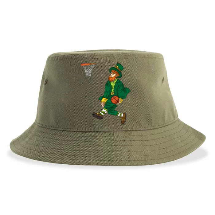 Leprechaun St Patricks Day Basketball Gift Sustainable Bucket Hat