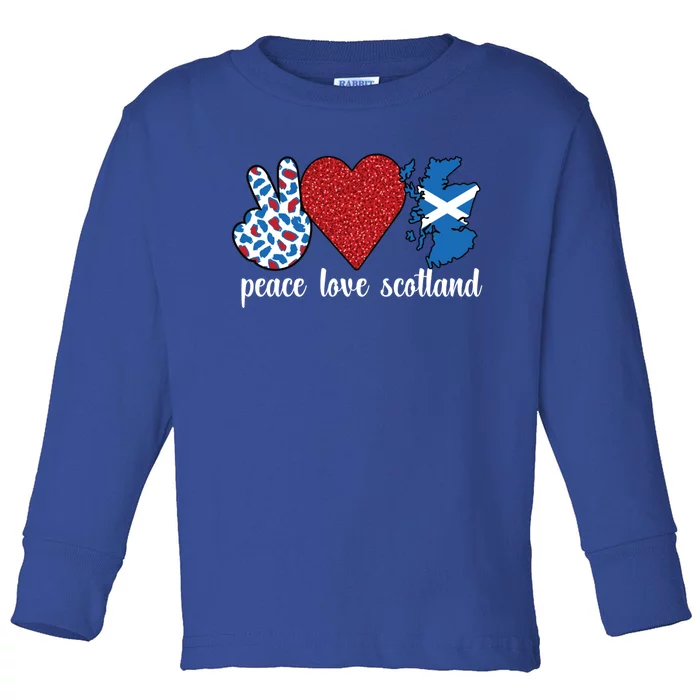 Love Scotland Proud Scottish Flag Scottish Roots Gift Toddler Long Sleeve Shirt