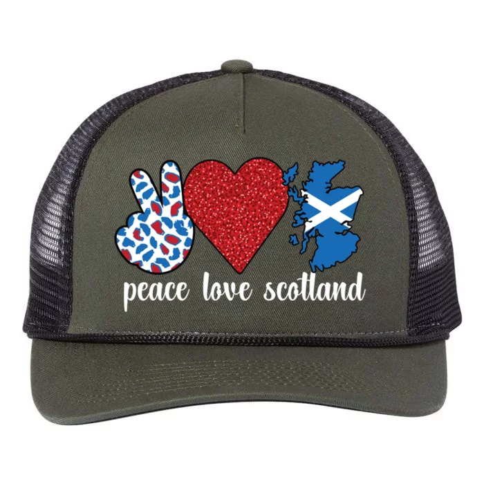 Love Scotland Proud Scottish Flag Scottish Roots Gift Retro Rope Trucker Hat Cap