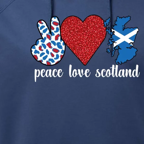 Love Scotland Proud Scottish Flag Scottish Roots Gift Performance Fleece Hoodie