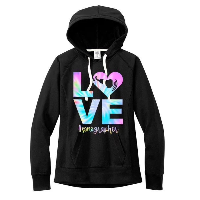 Love Sonography Proud Sonographer Week Gift Women's Fleece Hoodie